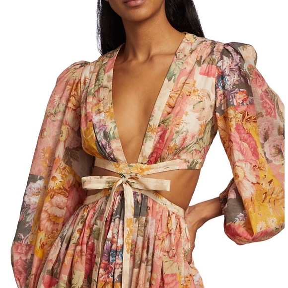 Zimmermann patti floral patchwork maxi dress size 1 - Picture 7 of 8